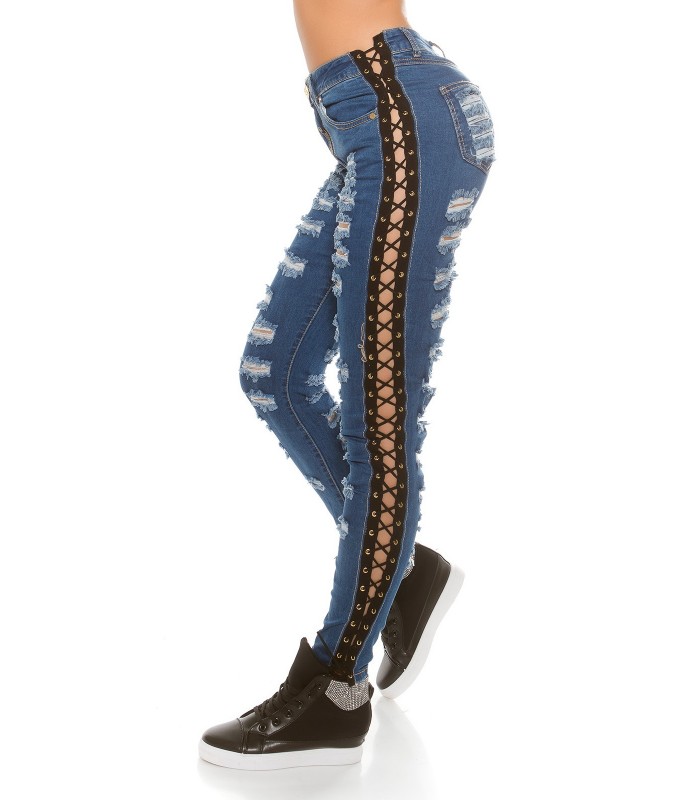 Koucla blue ripped nod-off jeans