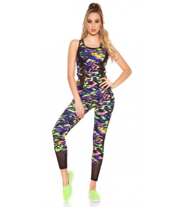 Siniset leoprinttiset mesh treenitrikoot + toppi