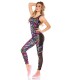 Colorful pink mesh workout tights + top