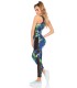 Colorful turquoise mesh workout tights + top