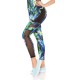 Colorful turquoise mesh workout tights + top