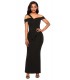 Black single shoulder off-shoulder maxikko