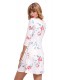White floral patterned lattittile-embedded dress