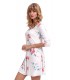 White floral patterned lattittile-embedded dress