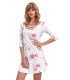 White floral patterned lattittile-embedded dress