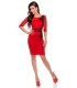 Koucla red decorative embroidered mesh dress
