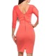 Koucla salmon red decorative embroidered mesh dress