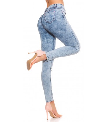 Koucla blue jeans with slits and spots