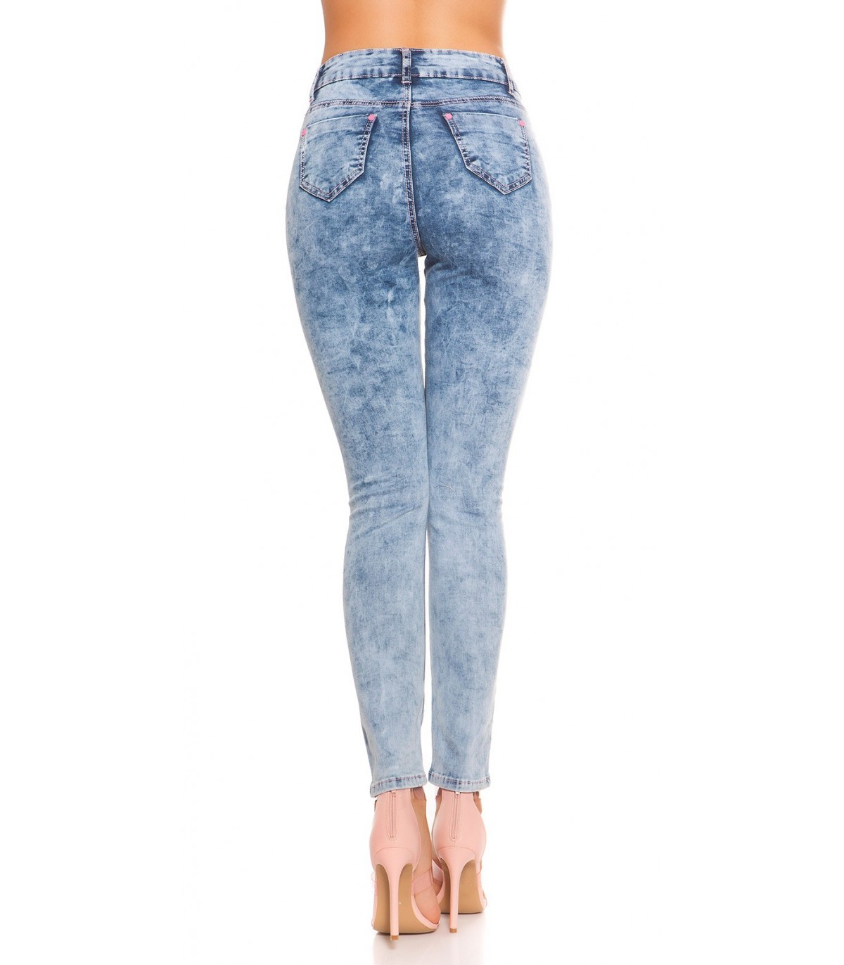 Koucla blue jeans with slits and spots