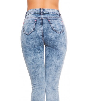 Koucla blue jeans with slits and spots