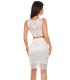 Koucla white lace short top + skirt