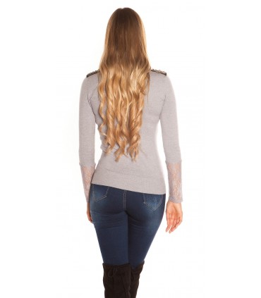 Koucla grey rivet chain knit