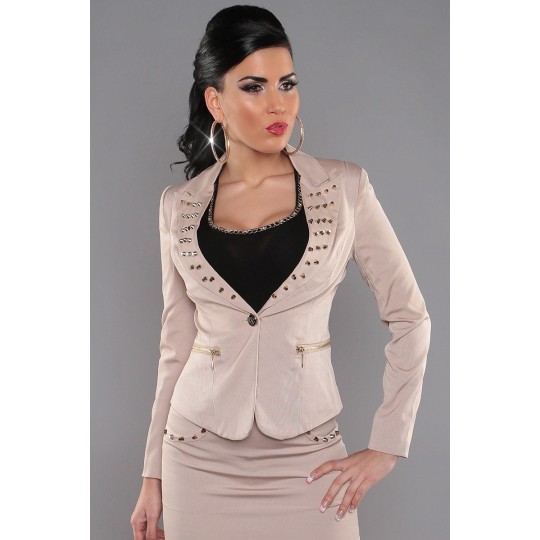 Koucla beige nitfläckad...