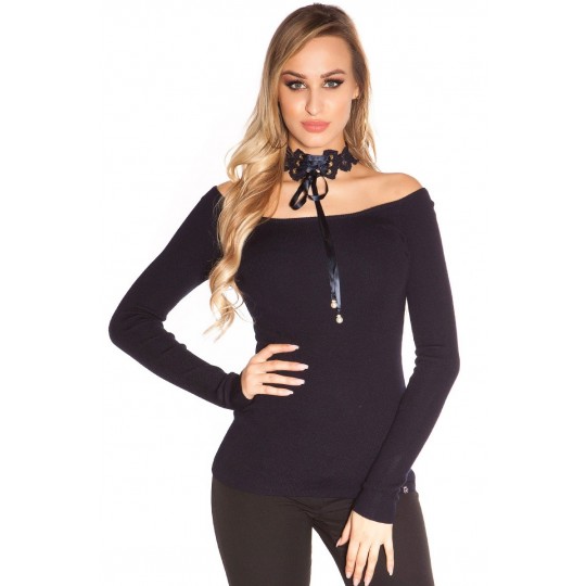 Koucla mörkblå off-shoulder...