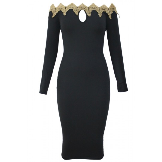 Black Gold Embroidered...