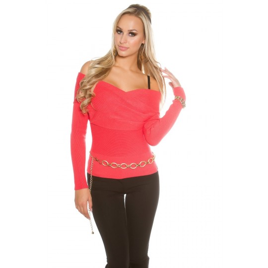 Koucla coral off-shoulder...