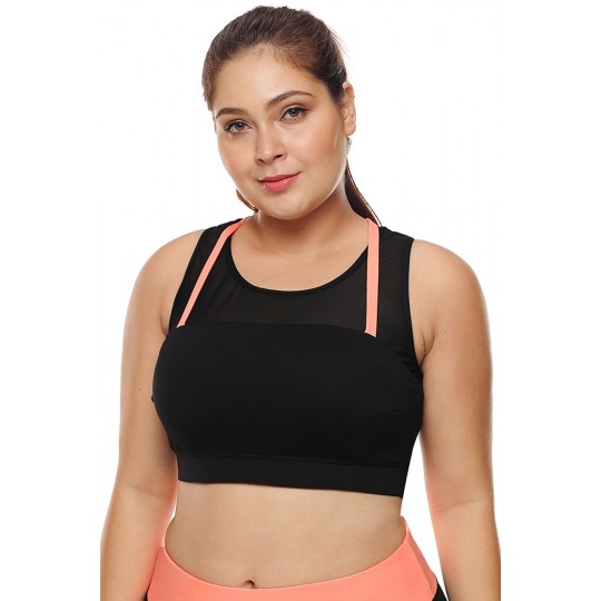 Svart korall mesh sport bh...