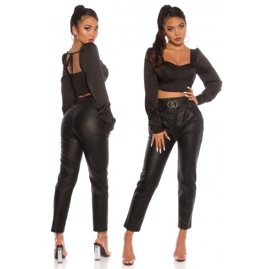 Black loose faux leather...