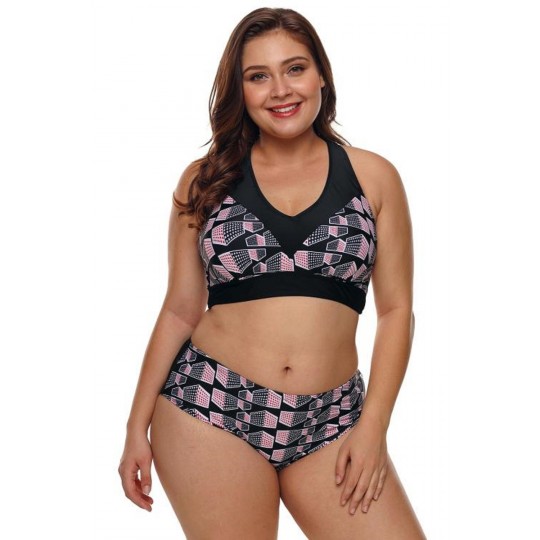 Print pattern v-bikini