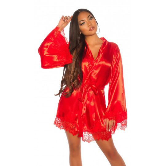 Koucla red lace-orned...