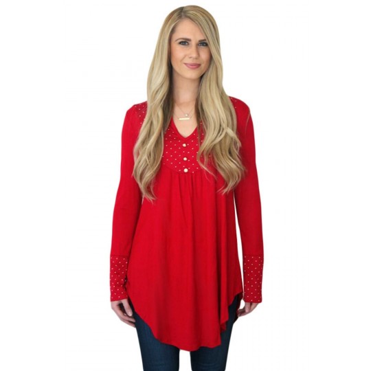 Punainen pallokuvioinen...