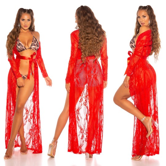 Koucla red long lace crano...