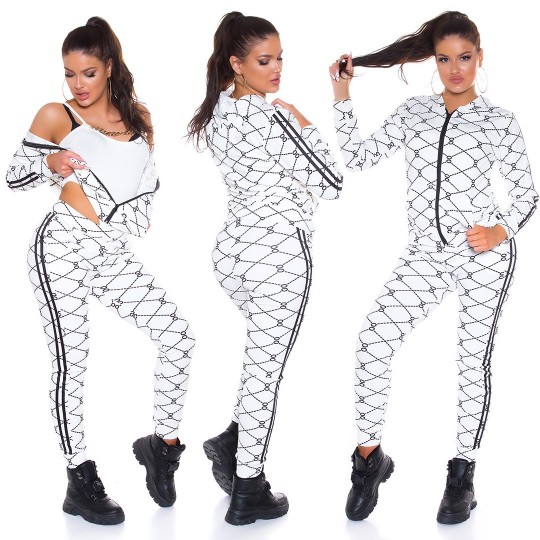 White print pattern jogger...