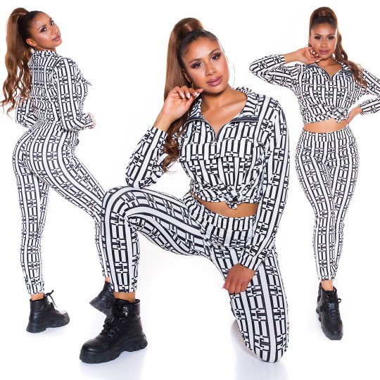 White print pattern jogger...