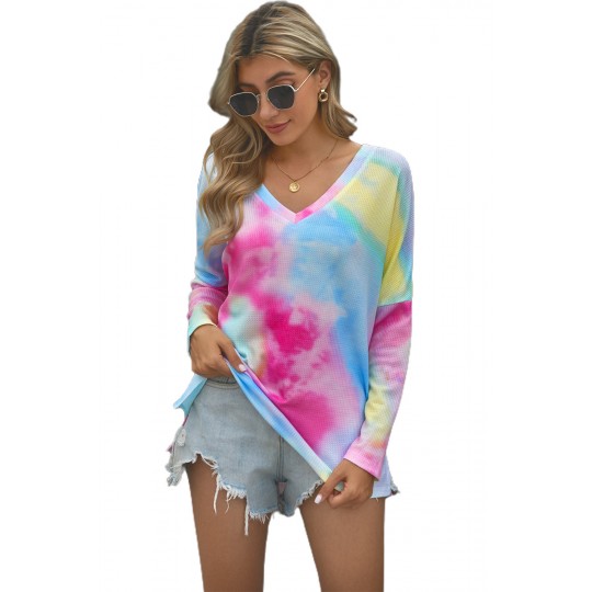 Colorful Knot Dyed V-Knit...