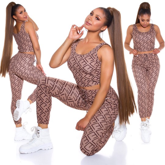 Cappuccino crop top print...