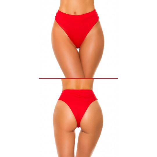 Red high-waisted Brazilian...