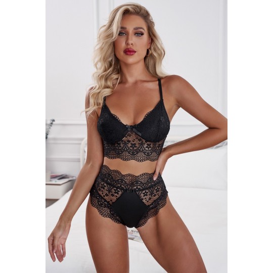 Black high-waisted lingerie...