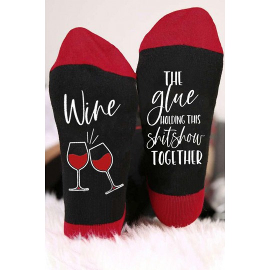 Black "Wine" socks