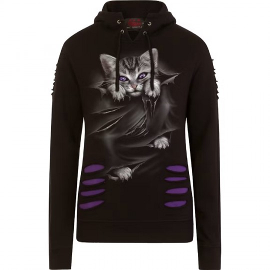 Spiral Black and Purple Cat...