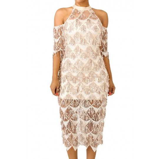 Sequin fringed dress [LAST...