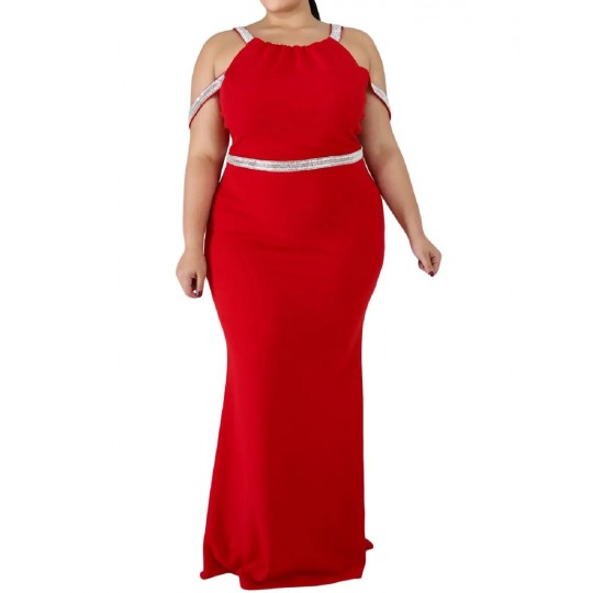 Red rhinestone tailored...