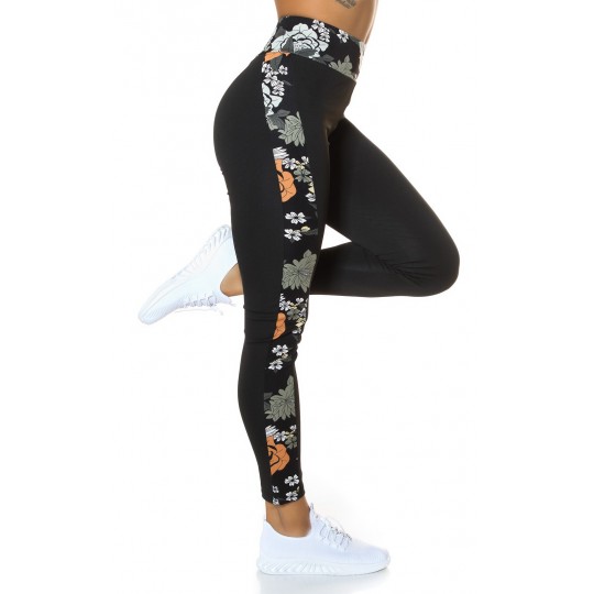 Black leggings with floral...