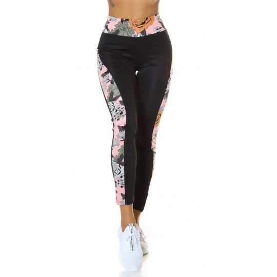 Pink black leggings with...