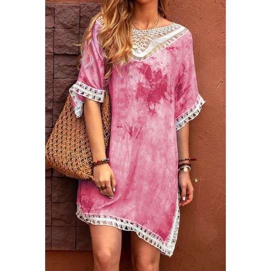 Pink knot-dyed decorative...