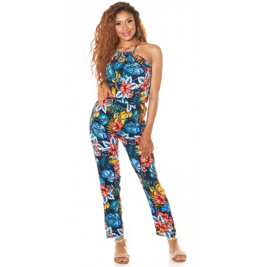 Blue floral and leaf...