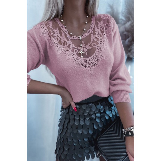 Pink decorative embroidered...