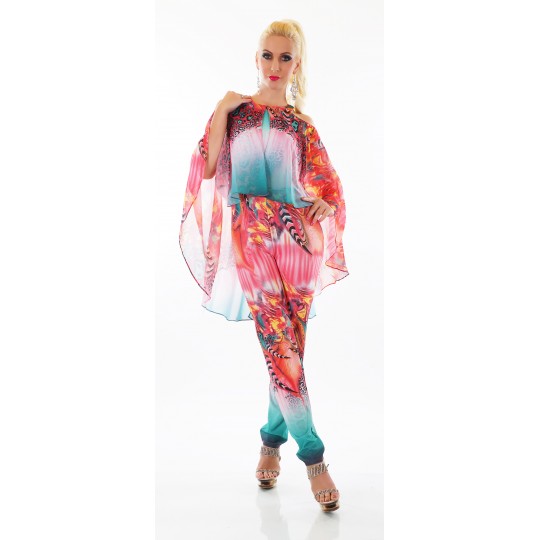 Red print pattern jumpsuit...