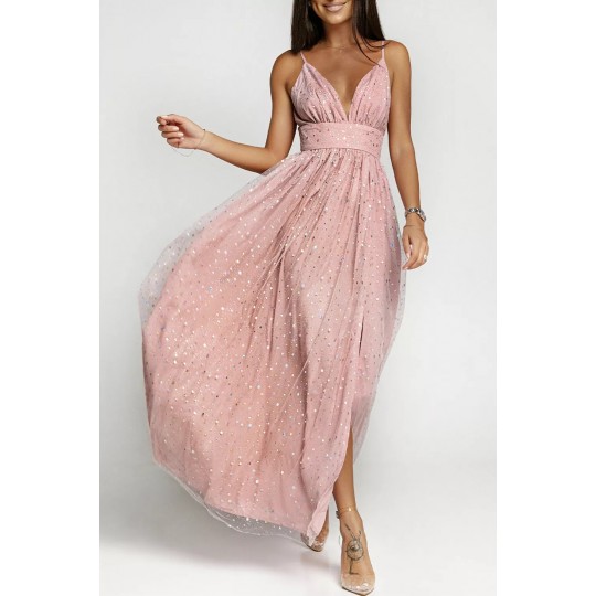 Pink Long V-Glitter Party...