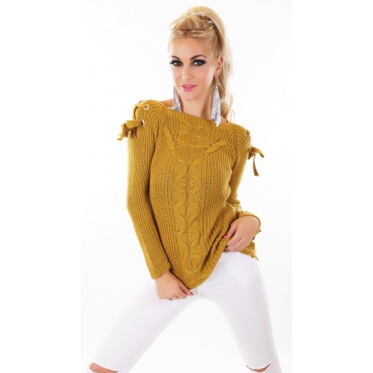 Mustard yellow sweater with...