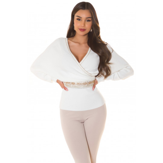 White Decorative Bat Sleeve...