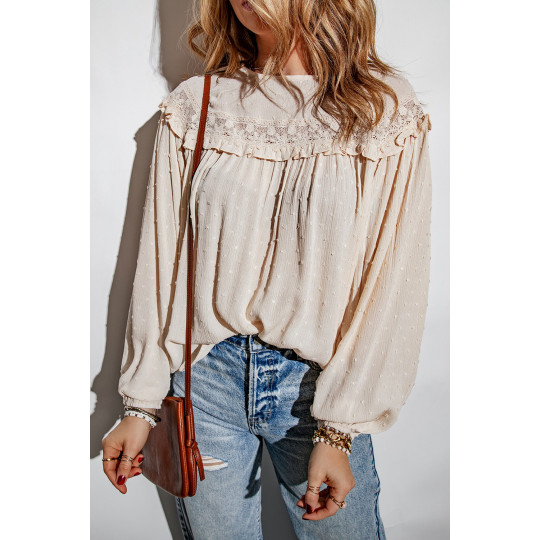 Beige decorative blouse...