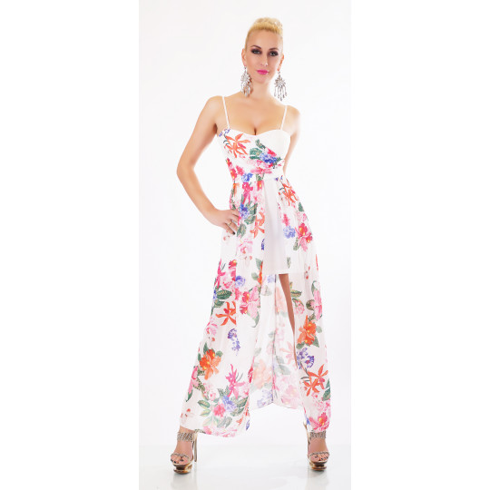 Valkoinen kukkakuvioinen...