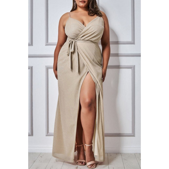 Aprikos wrap-look v-maxi...