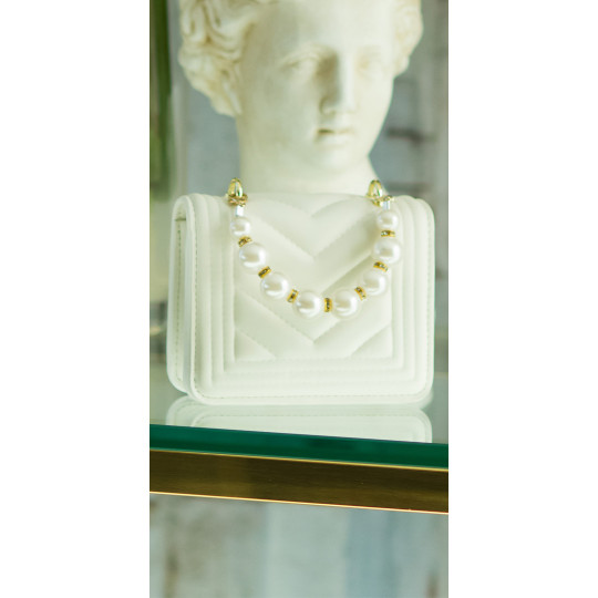 Vit mini handväska med...