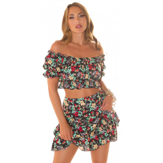 Koucla black floral pattern...